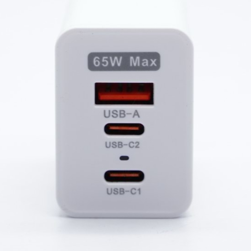 65W three-port gallium nitride fast charge charger, high-power 2C1A million gold oil configuration